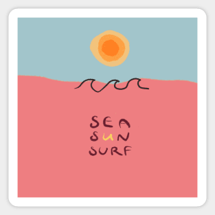 sea sun surf Sticker